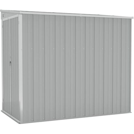 Wall-mounted Garden Shed Grey 118x194x178 cm Galvanised Steel vidaXL