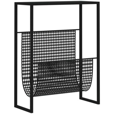 Magazine Rack Black 35x15x45 cm Steel vidaXL