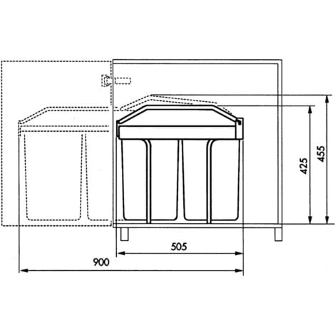 Cupboard Bin Multi-Box Duo Size L 2x14 L Cream 3659-001 Hailo