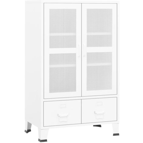 Industrial Storage Chest White Metal vidaXL (1/5)