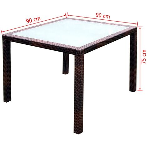 5 Piece Outdoor Dining Set with Cushions Poly Rattan Brown vidaXL