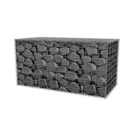 Gabion Basket Galvanised Steel 100x50x50 cm vidaXL