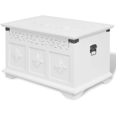 Two Piece Storage Chest Set White vidaXL