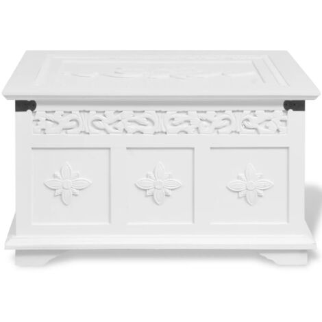Two Piece Storage Chest Set White vidaXL