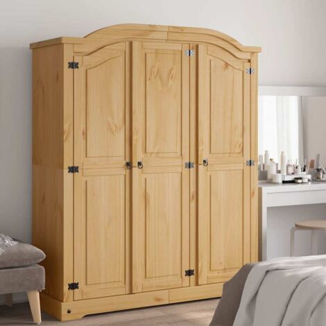 Wardrobe Mexican Pine Corona Range 3 Doors vidaXL
