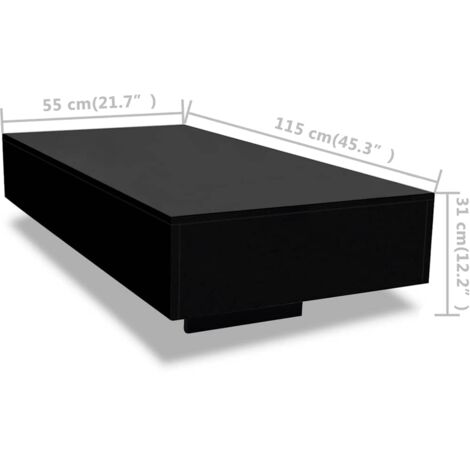Coffee Table High Gloss Black vidaXL