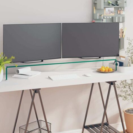 TV Stand/Monitor Riser Glass Clear 120x30x13 cm vidaXL