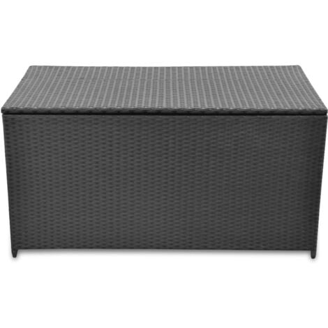 Garden Storage Box Black 120x50x60 cm Poly Rattan vidaXL
