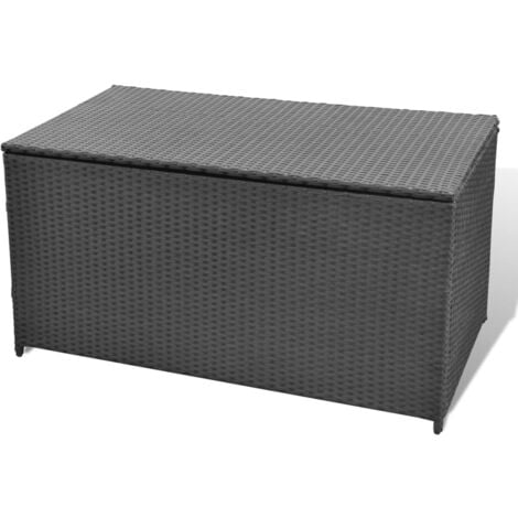 Garden Storage Box Black 120x50x60 cm Poly Rattan vidaXL