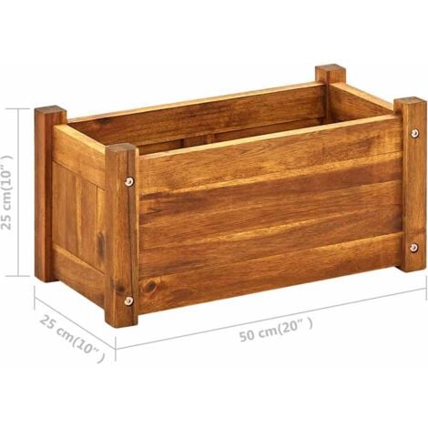 Garden Raised Bed Acacia Wood 50x25x25 cm vidaXL