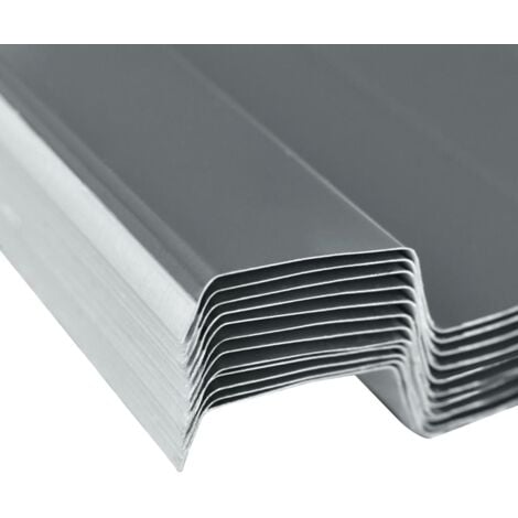 Roof Panels 12 pcs Galvanised Steel Grey vidaXL