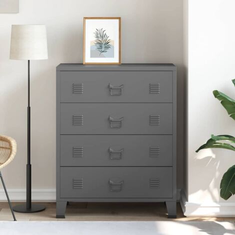 Industrial Drawer Cabinet Anthracite 78x40x93 cm Metal vidaXL