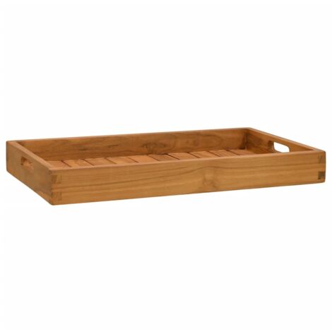 Serving Tray 60x35 cm Solid Teak Wood vidaXL