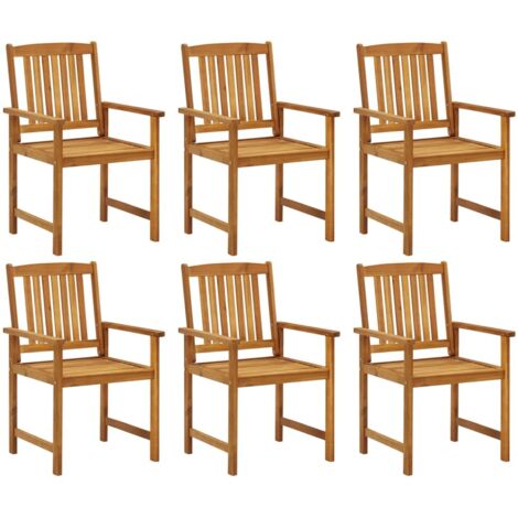 Garden Chairs 6 pcs Solid Acacia Wood vidaXL