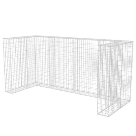 Gabion Triple Wheelie Bin Surround Steel 250x100x120 cm vidaXL