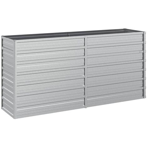 Garden Raised Bed 160x40x77 cm Galvanized Steel Silver vidaXL