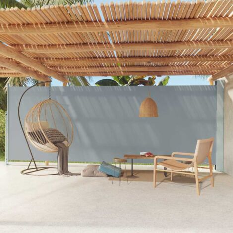 Patio Retractable Side Awning 200x600 cm Grey vidaXL