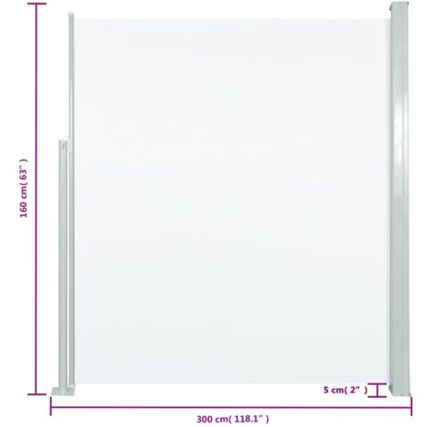 Patio Retractable Side Awning 160x300 cm Cream vidaXL