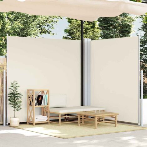 Retractable Side Awning Cream 200x600 cm vidaXL