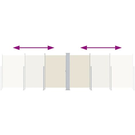 Retractable Side Awning Cream 200x600 cm vidaXL