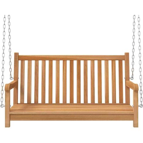 Swing Bench Solid Teak Wood 114x60x64 cm vidaXL