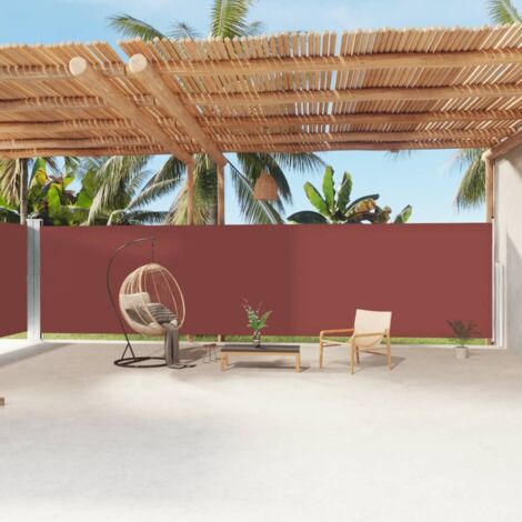 Retractable Side Awning Brown 200x1200 cm vidaXL