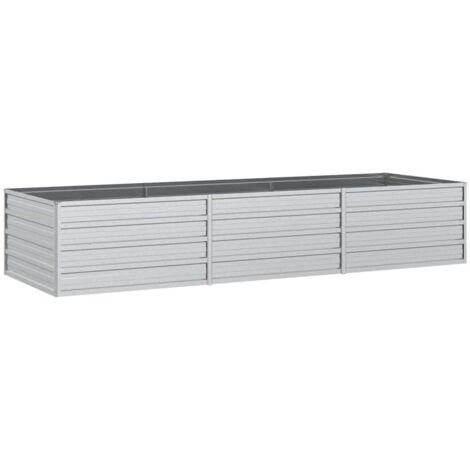 Garden Raised Bed 240x80x45 cm Galvanized Steel Silver vidaXL
