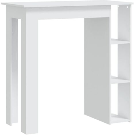 Bar Table with Shelf White 102x50x103.5 cm Engineered Wood vidaXL