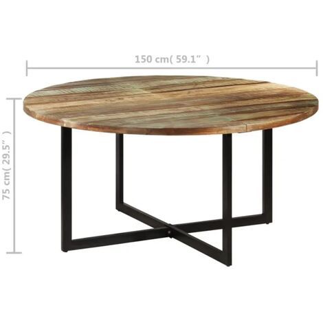 Dining Table 150x75 cm Solid Wood Reclaimed vidaXL