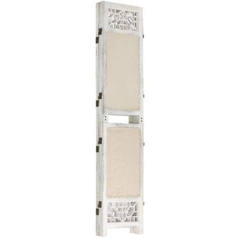 5-Panel Room Divider Cream 175x165 cm Fabric vidaXL