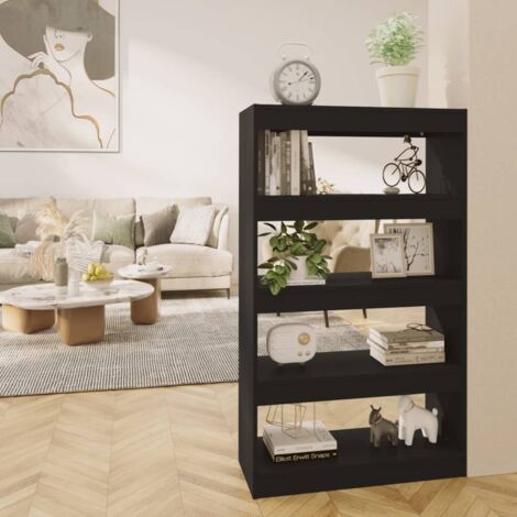 Book Cabinet/Room Divider Black 80x30x135 cm Engineered Wood vidaXL