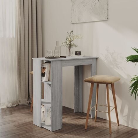 Bar Table with Shelf Grey Sonoma 102x50x103.5 cm Engineered Wood vidaXL