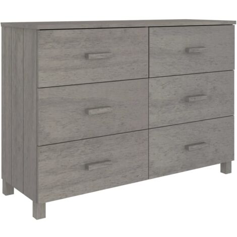 Sideboard HAMAR Light Grey 113x40x80 cm Solid Wood Pine vidaXL (1/5)