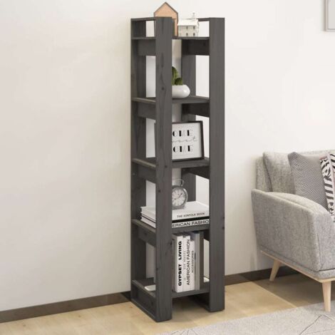 Book Cabinet/Room Divider Grey 41x35x160 cm Solid Wood Pine vidaXL