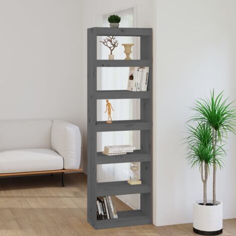 Book Cabinet/Room Divider Grey 60x30x199.5 cm Solid Wood Pine vidaXL