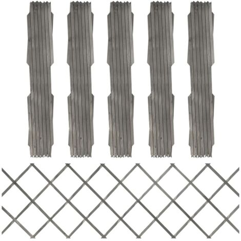 Trellis Fences 5 pcs Grey Solid Firwood 180x60 cm vidaXL