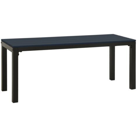 Garden Bench 110 cm Steel and WPC Black vidaXL