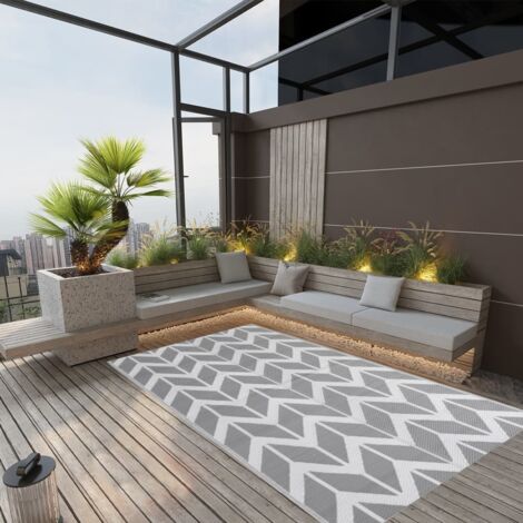 Outdoor Rug ARAKIL Grey 120x180 cm PP vidaXL