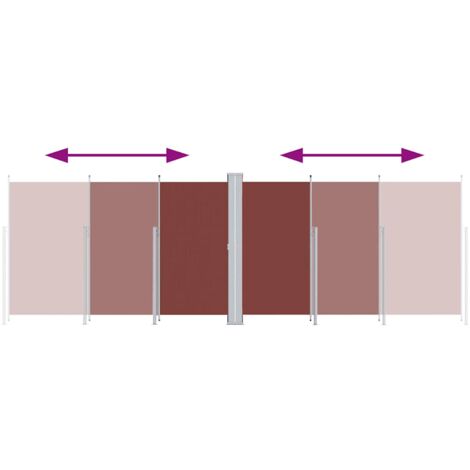 Retractable Side Awning Brown 200x600 cm vidaXL