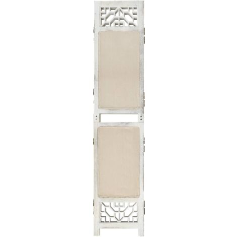4-Panel Room Divider Cream 140x165 cm Fabric vidaXL