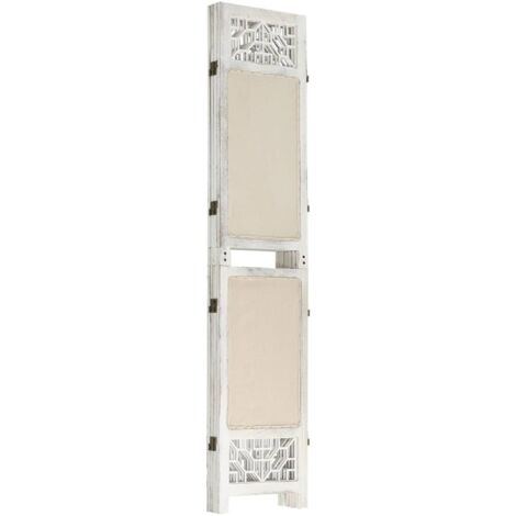 4-Panel Room Divider Cream 140x165 cm Fabric vidaXL