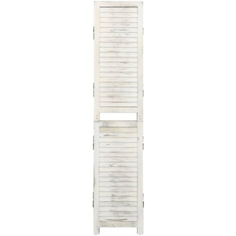 3-Panel Room Divider Antique White 105x165 cm Wood vidaXL