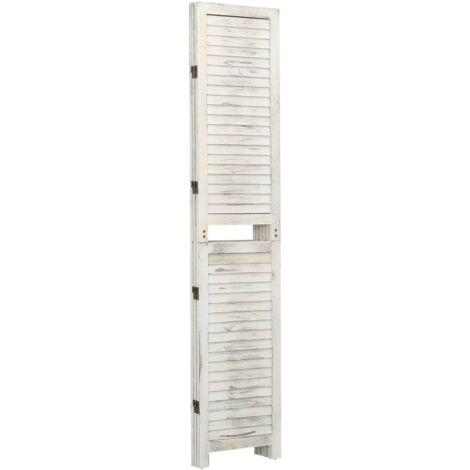 3-Panel Room Divider Antique White 105x165 cm Wood vidaXL