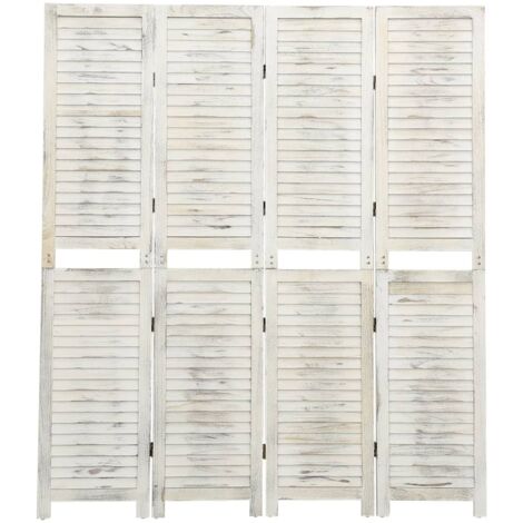 4-Panel Room Divider Cream 140x165 cm Wood vidaXL