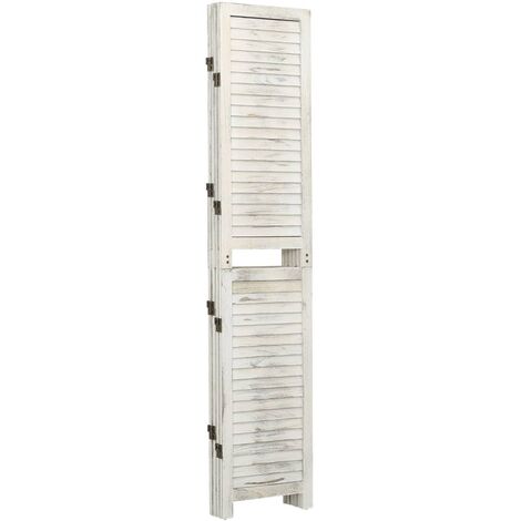 4-Panel Room Divider Cream 140x165 cm Wood vidaXL