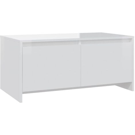 Coffee Table High Gloss White 90x50x41.5 cm Engineered Wood vidaXL