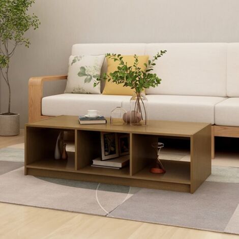 Coffee Table Honey Brown 110x50x34 cm Solid Pinewood vidaXL