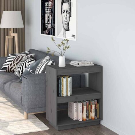 Book Cabinet Grey 60x35x71 cm Solid Wood Pine vidaXL (1/5)