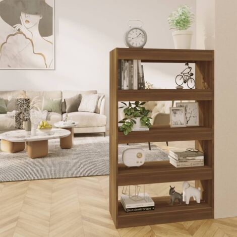 Book Cabinet/Room Divider Brown Oak 80x30x135 cm Engineered Wood vidaXL