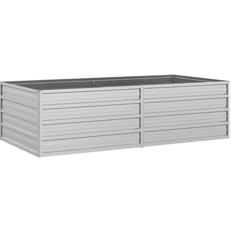 Garden Raised Bed 160x80x45 cm Galvanized Steel Silver vidaXL